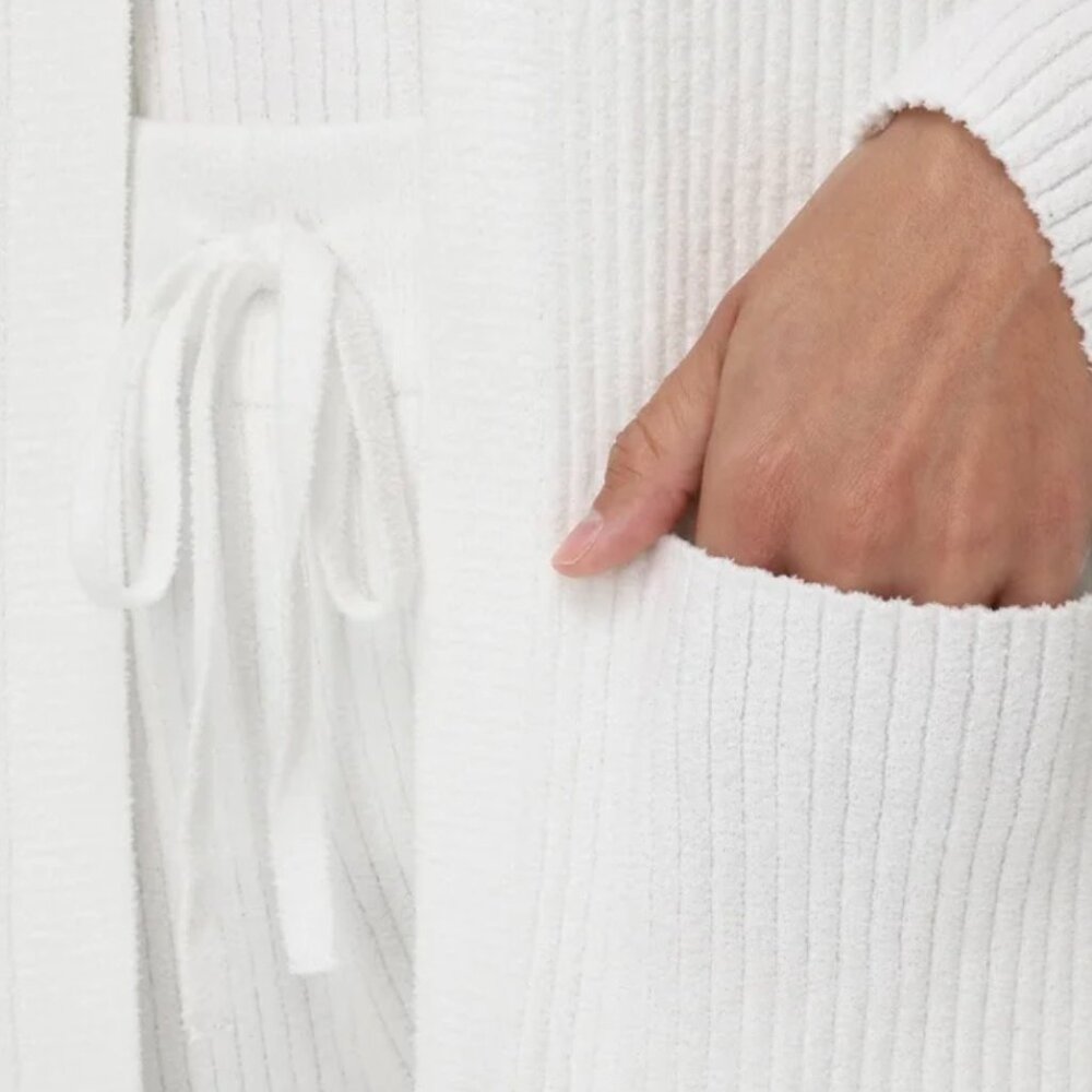 3 Pc Cream (Sea Salt) Ribbed Lounge Set - Picture 3 of 9